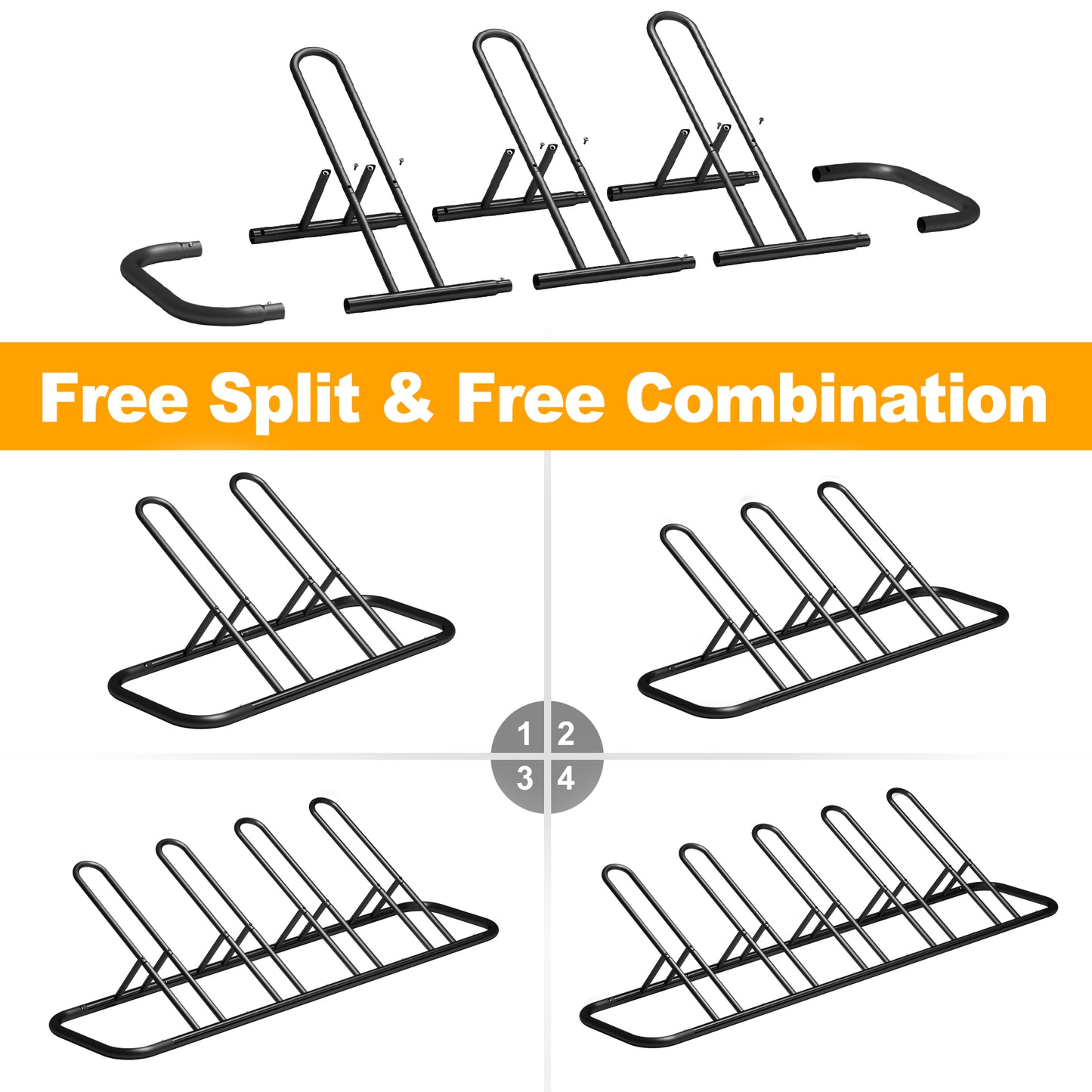 Mr IRONSTONE Floor Parking Rack Stand, Bicycle Bike Stand Racor Garage Floor Storage Organizer Cycling Rack