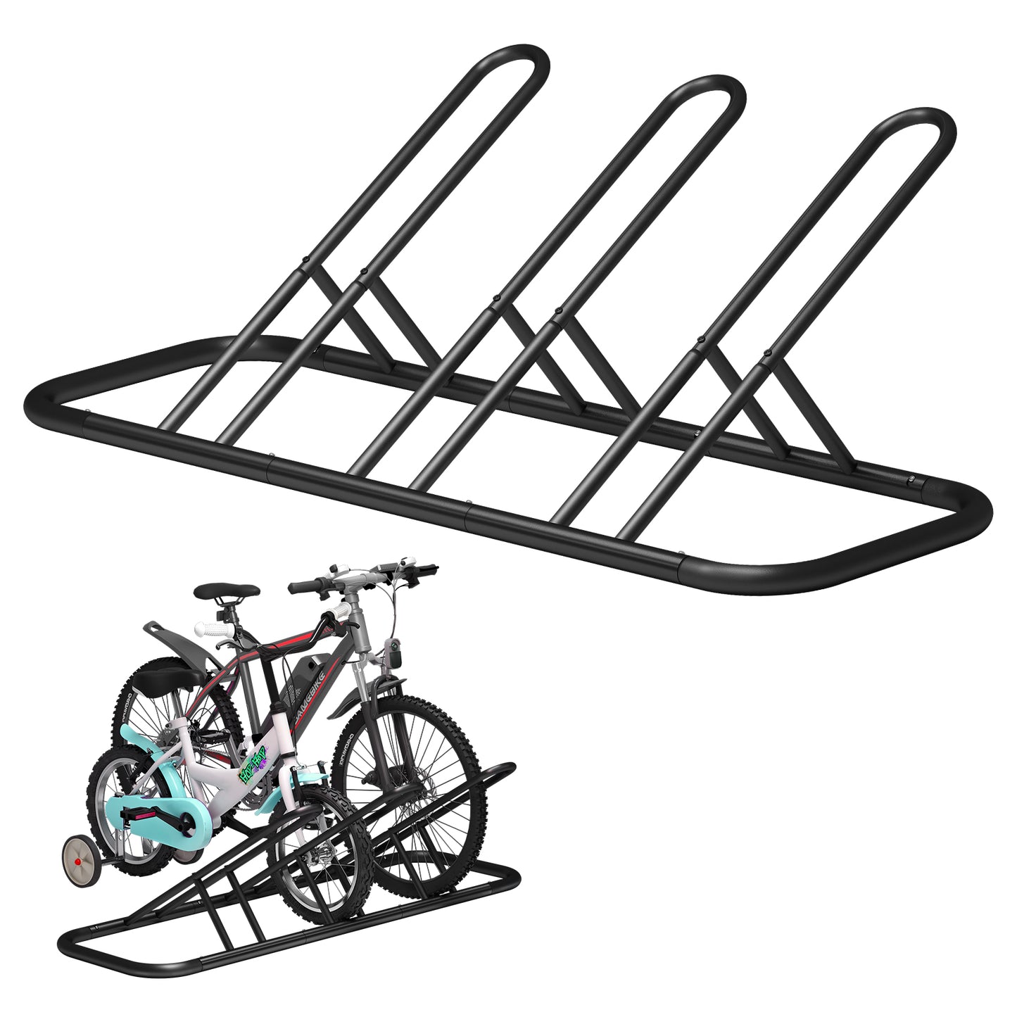 JOZ Floor Parking Rack Stand, Bicycle Bike Stand Racor Garage Floor Storage Organizer Cycling Rack
