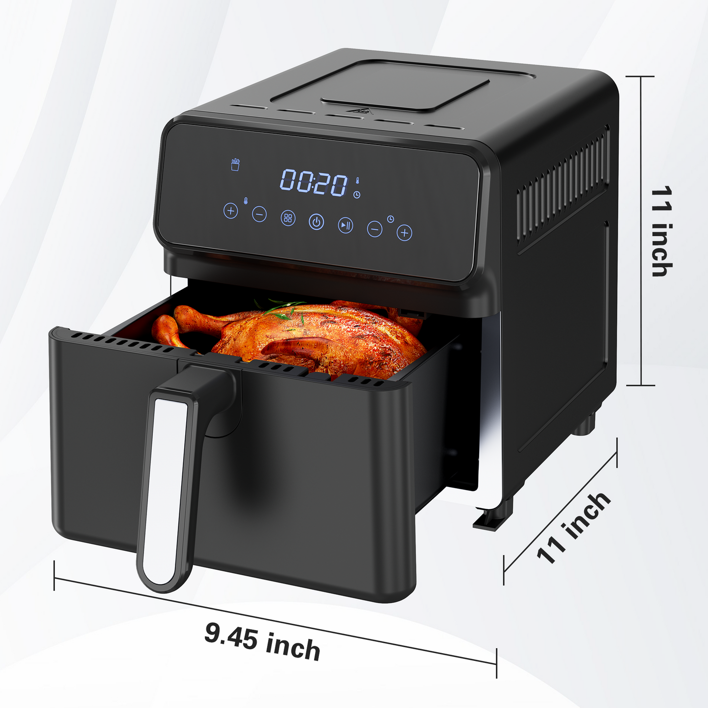 Dailygol Air Fryer 6 Quart Capacity Air Fryer 12-in-1 Air Fry, Roast, Reheat, Dehydrate, Bake, Steam with 400F, Black