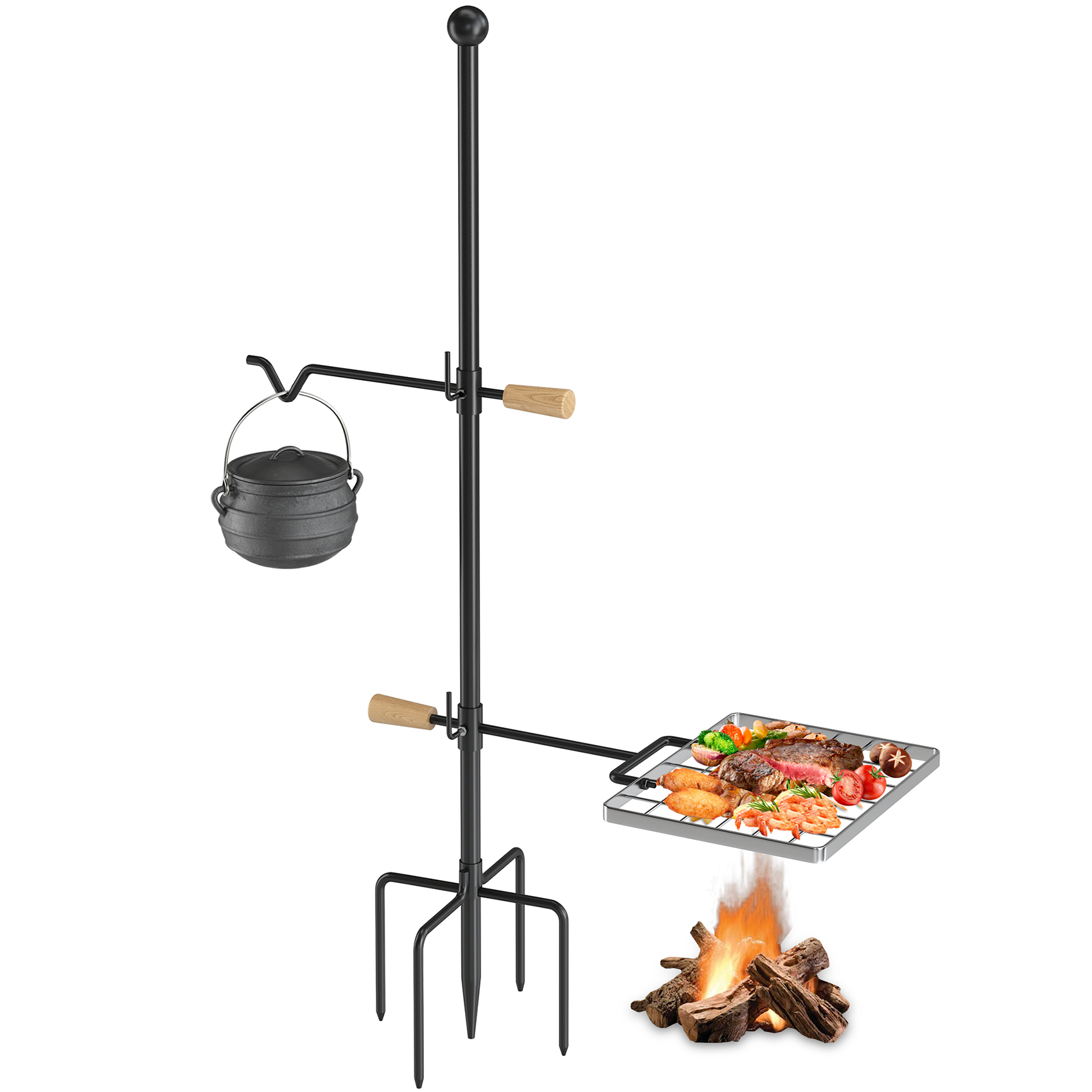 Mr IRONSTONE Campfire Grill Grate over Fire Pit Open Fire Cooking Equ