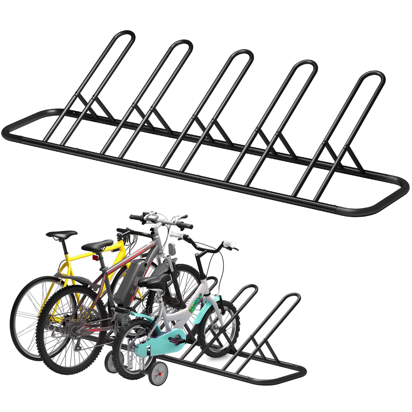 Mr IRONSTONE Floor Parking Rack Stand, Bicycle Bike Stand Racor Garage Floor Storage Organizer Cycling Rack