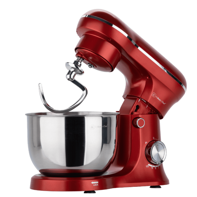 3-IN-1 Stand Mixer, 5.2L 10-Speed Food Mixer, Kitchen Electric Mixer with Dough Hook, Beater, Whisk, Bowl for Most Home Cooks, Red