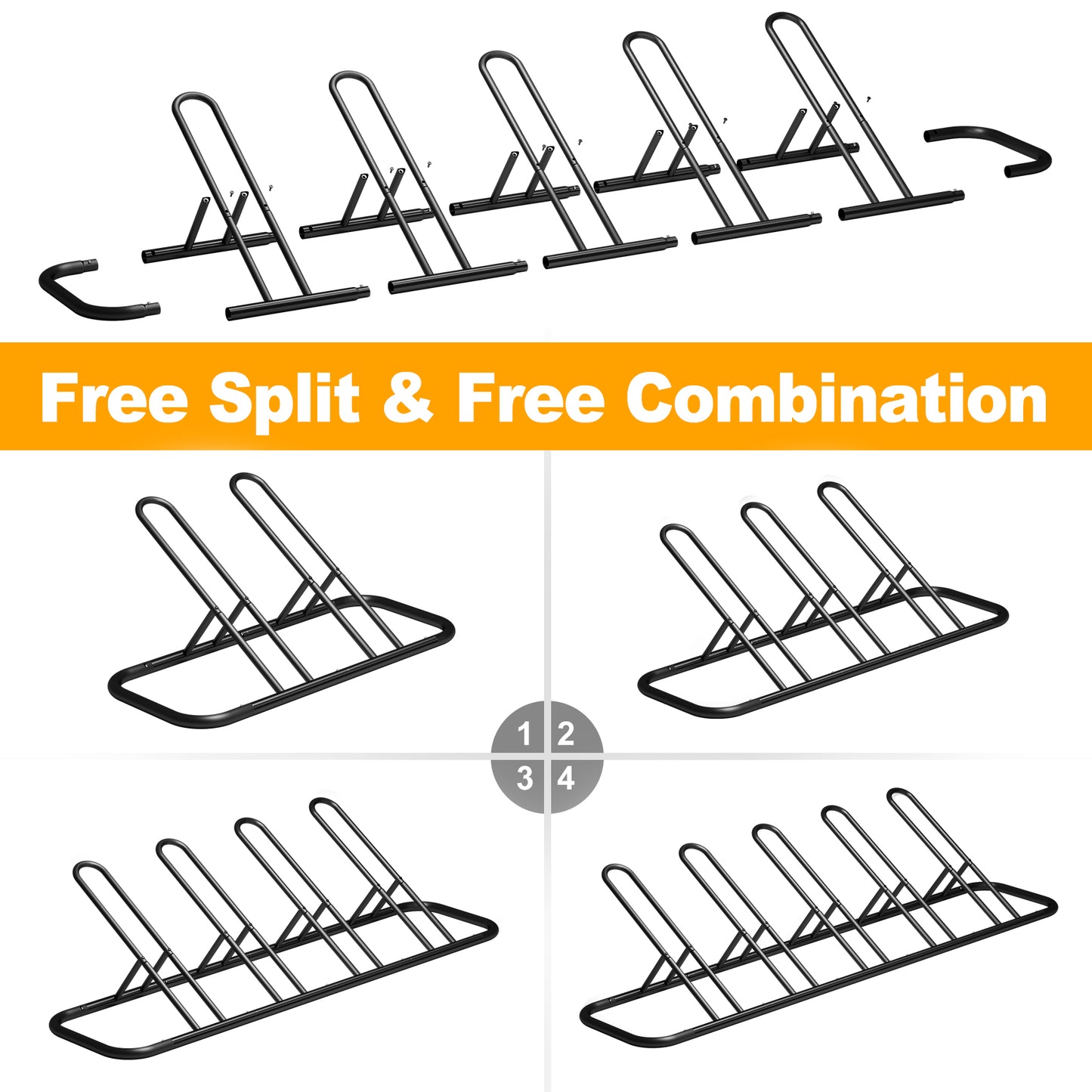 Mr IRONSTONE Floor Parking Rack Stand, Bicycle Bike Stand Racor Garage Floor Storage Organizer Cycling Rack