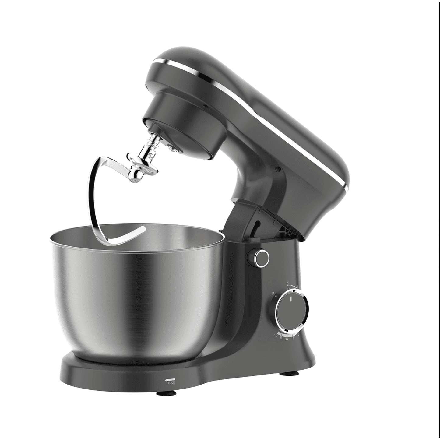 5.2L Stand Mixer, 300W Kitchen Electric Mixer with 10-Speed Control, Stainless Steel Bowl, Dough Hook, Beater & Whisk, Tilt-Head Food Mixer for Baking, Cooking, and Dough Kneading, Dark Gray
