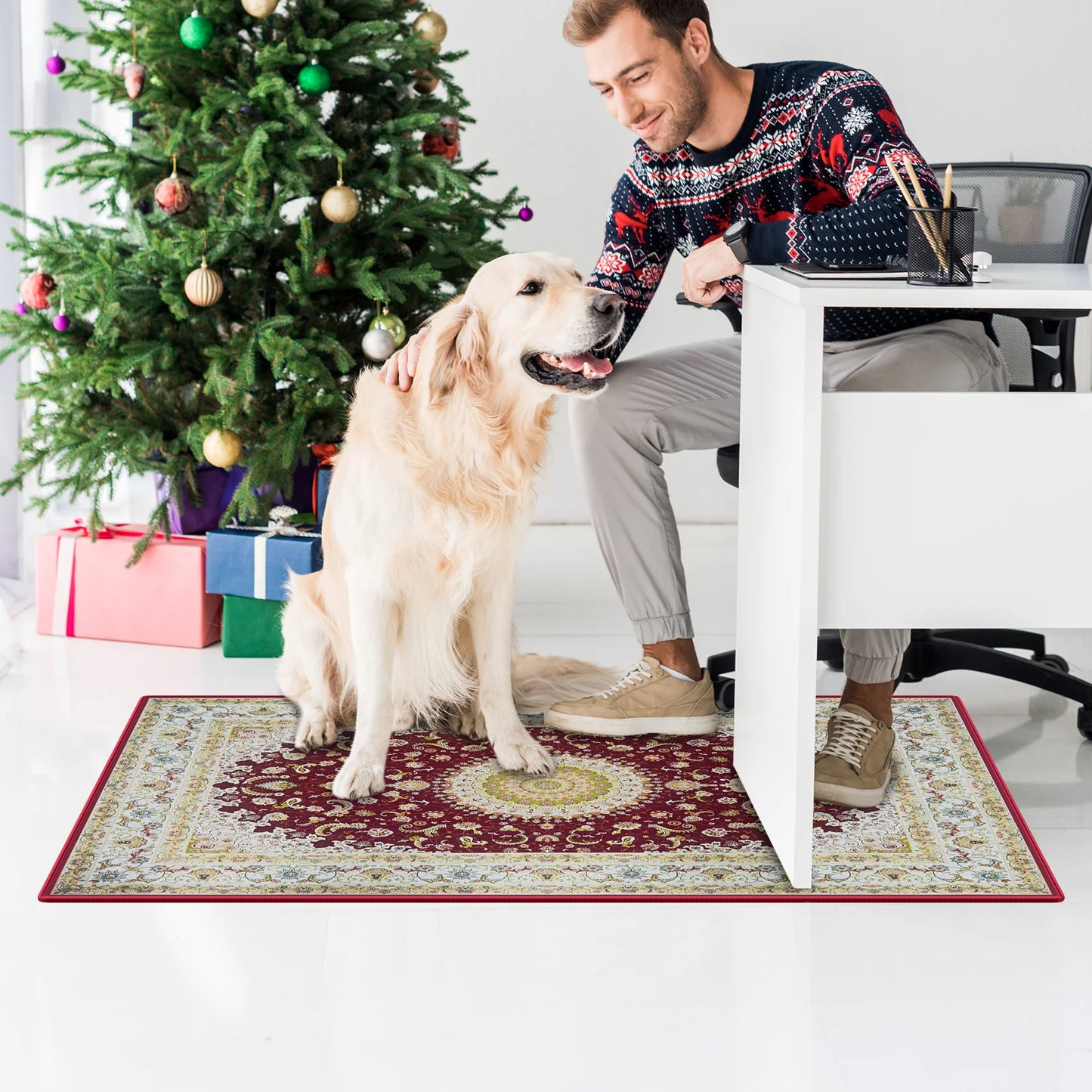 JOZ Non-Slip Washable Indoor Computer Desk Chair Mat for Rolling Chair Protect Hardwood Floor