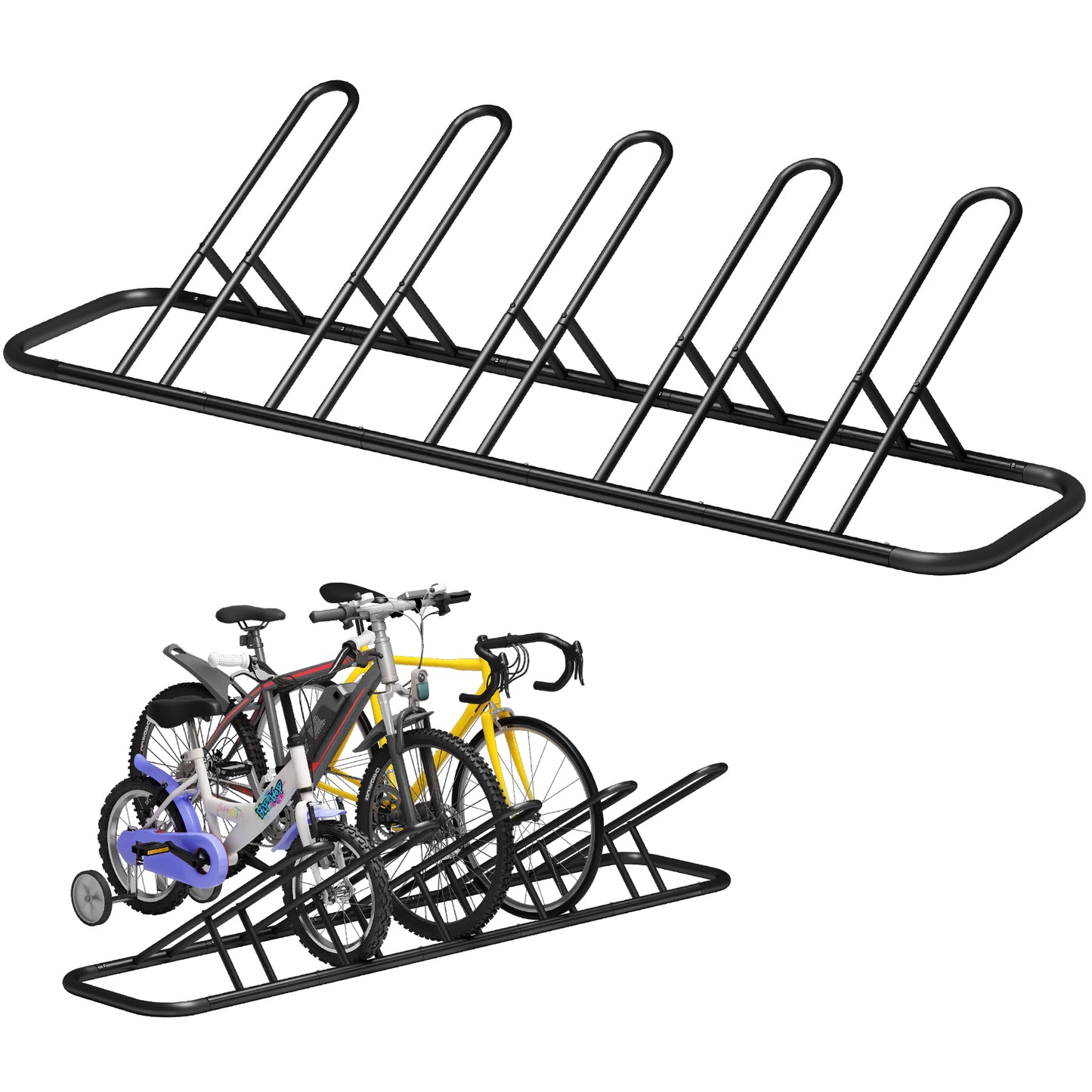 Mr IRONSTONE Floor Parking Rack Stand, Bicycle Bike Stand Racor Garage Floor Storage Organizer Cycling Rack