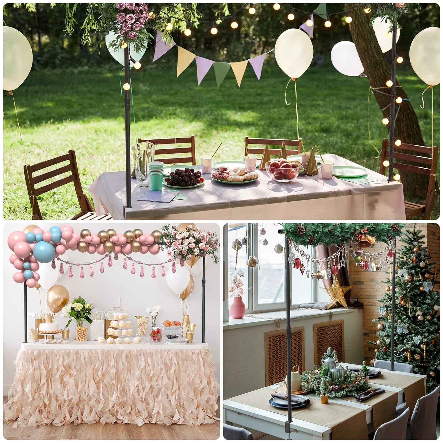 JOZ Adjustable Arch Backdrop Stand Birthday Decorations Baby Shower Decoration Wedding Engagement Party Balloon Arch