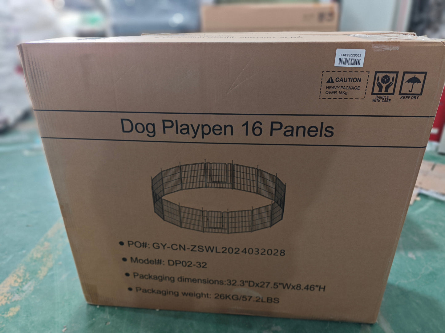 Mr IRONSTONE Dog Playpen with Anti-Rust Coating, Dog Fences, Dog Pens Outdoor/Indoor Pet Playpen for Large/Medium/Small Dogs, Portable & Foldable Pet Fence 32" Height 16 Panels.