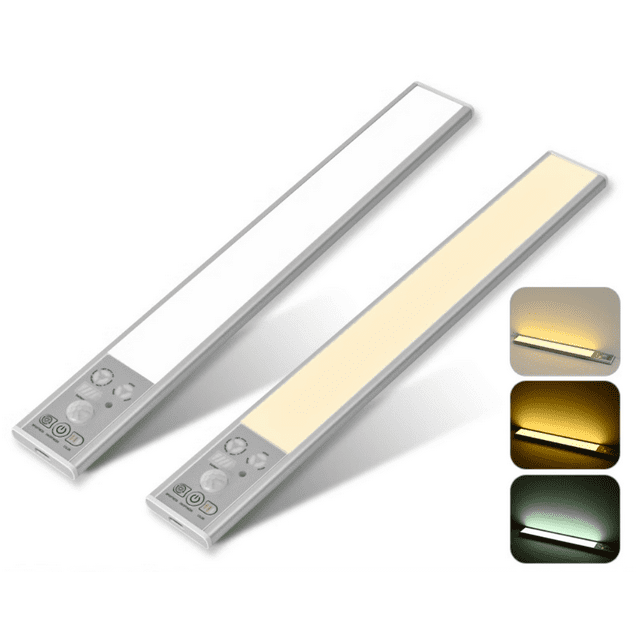 JOZ Rechargeable Battery Operated Motion Sensor Light Under Cabinet Lighting Indoor Closet Lights (2-Pack)