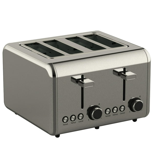 Stainless Steel 4-Slice Toaster with Extra Wide Slots£¬with Bagel/Defrost/Cancel Function