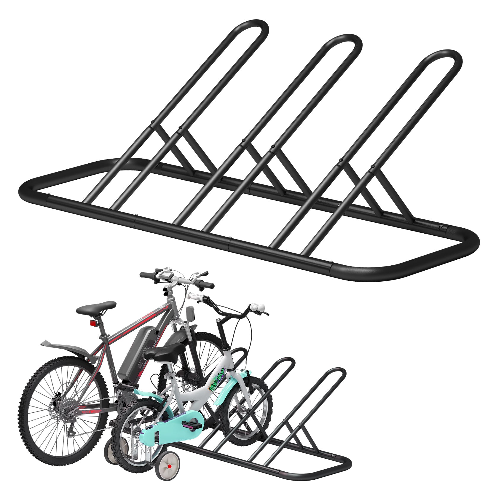 JOZ Floor Parking Rack Stand, Bicycle Bike Stand Racor Garage Floor Storage Organizer Cycling Rack