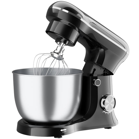 Dailygol 3-IN-1 Stand Mixer, 6.5 QT Tilt-Head 10-Speed Food Mixer, Kitchen Electric Mixer with Dough Hook, Beater, Whisk, Bowl for Most Home Cooks-Black