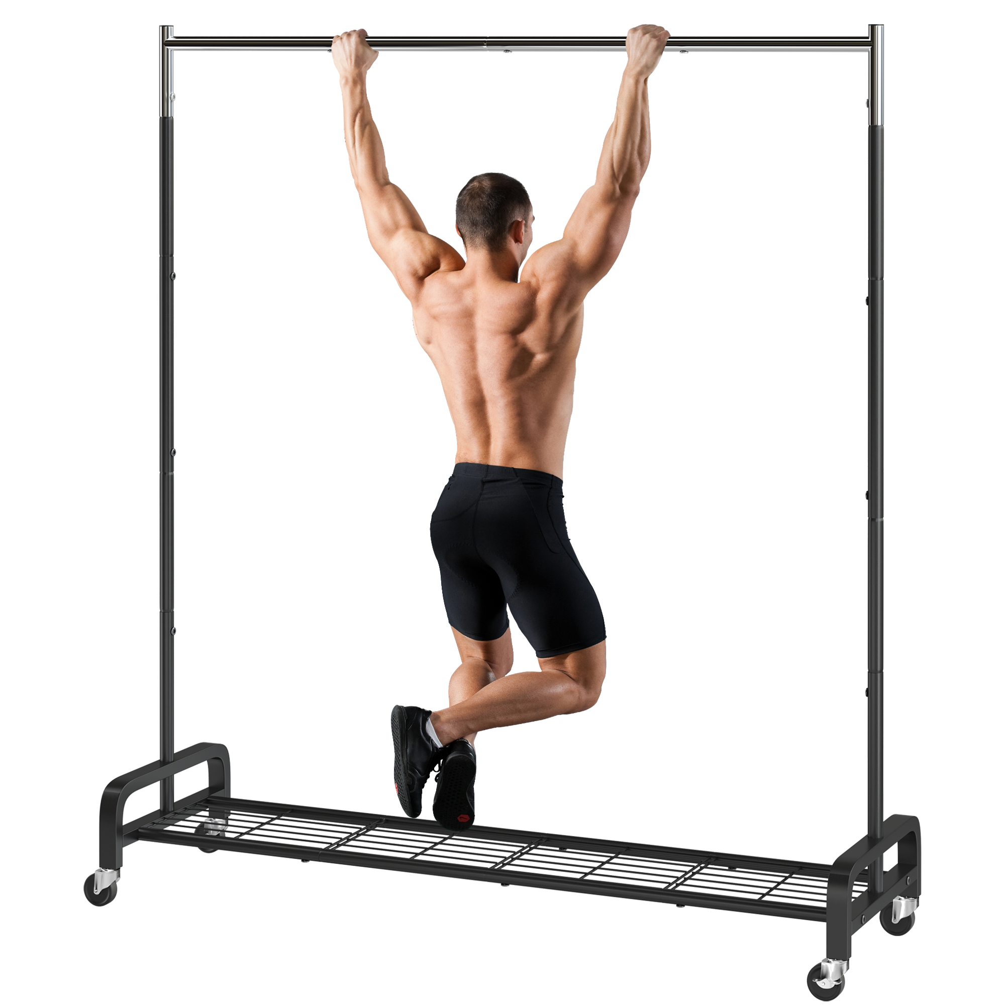 Check Out Rack JOZ 400 lbs Heavy Duty Garment Rack, Rolling Clothes Rack with Wheels ...