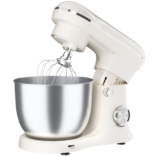 Dailygol 3-IN-1 Stand Mixer, 6.5 QT Tilt-Head 10-Speed Food Mixer, Kitchen Electric Mixer with Dough Hook, Beater, Whisk, Bowl for Most Home Cooks-White
