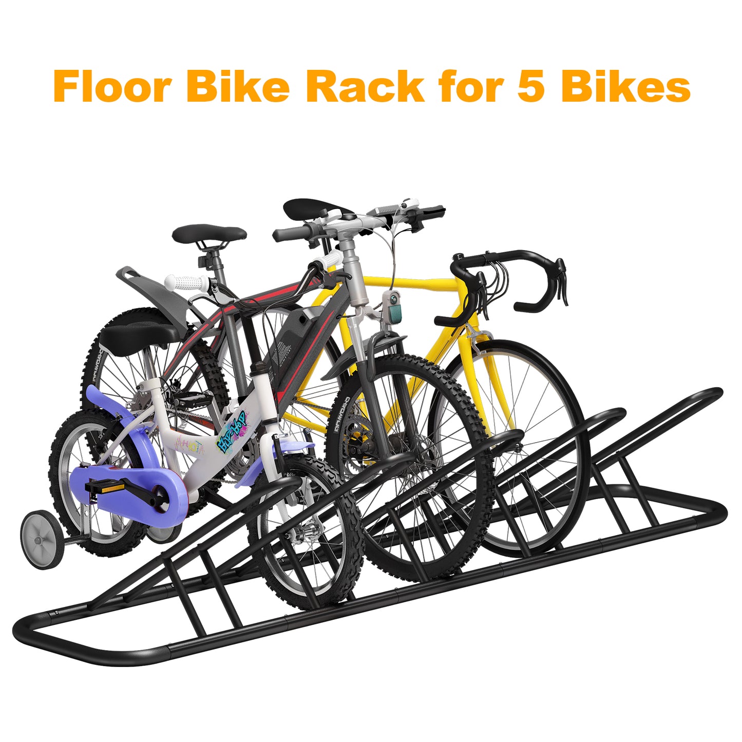 Mr IRONSTONE Floor Parking Rack Stand, Bicycle Bike Stand Racor Garage Floor Storage Organizer Cycling Rack