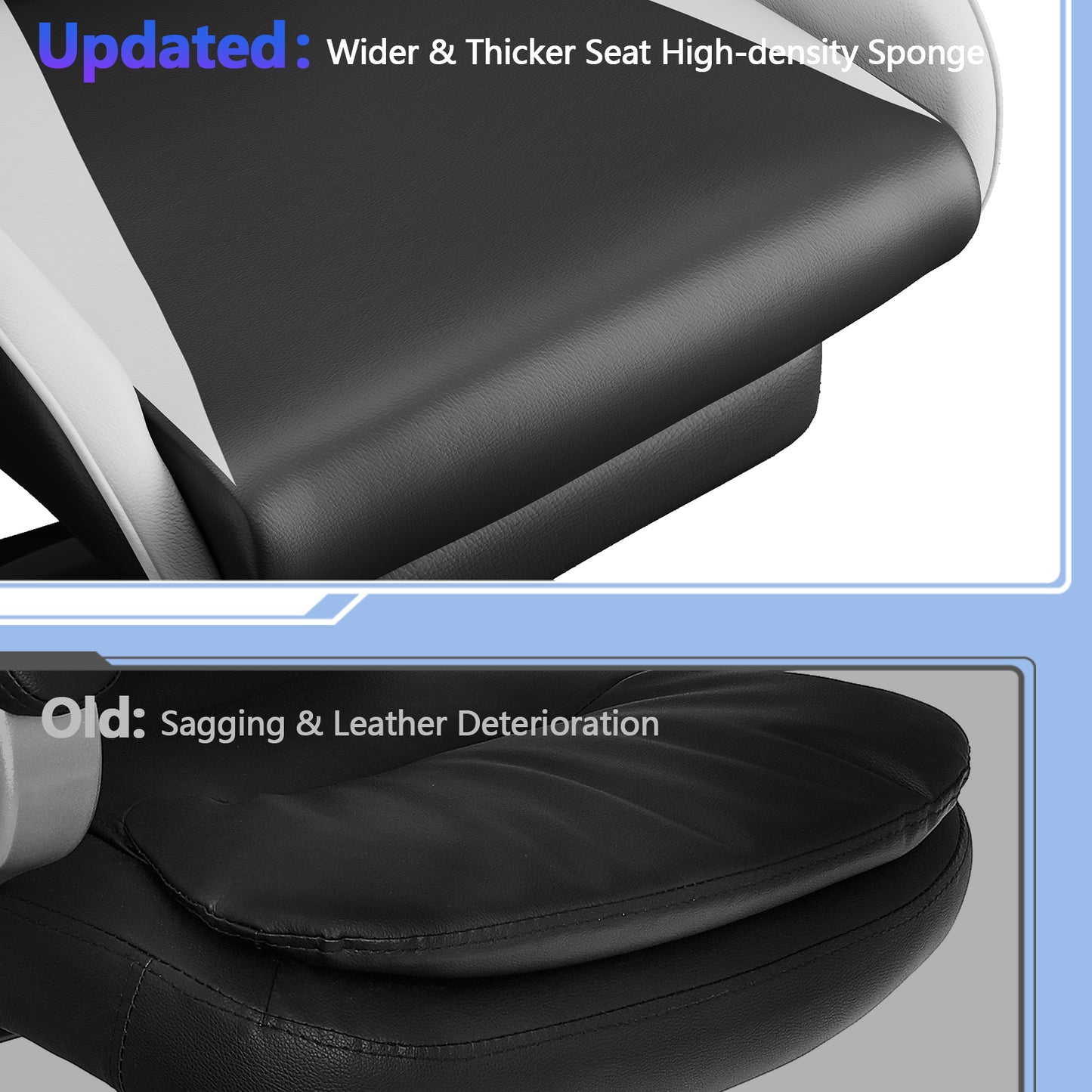 Mr IRONSTONE Gaming Chair with Speakers & LED Lights, Ergonomic Massage Office Chair with Footrest, 4D Armrests - Black