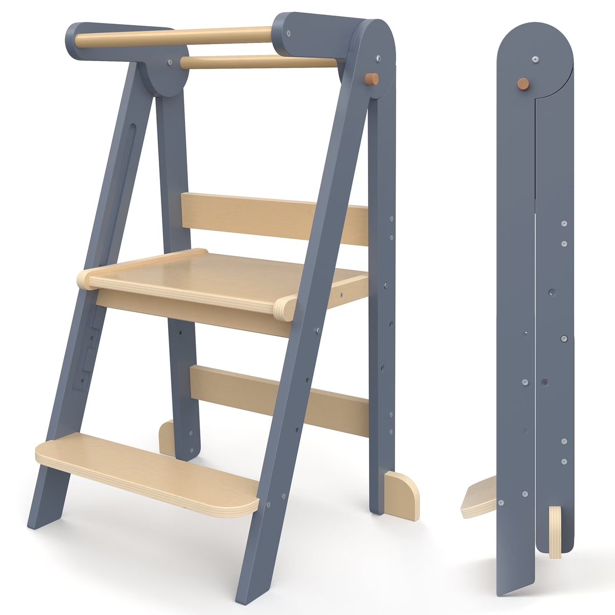 JOZ Kitchen Toddlers Step Stool, Montessori Kids Learning Stool, Folda ...