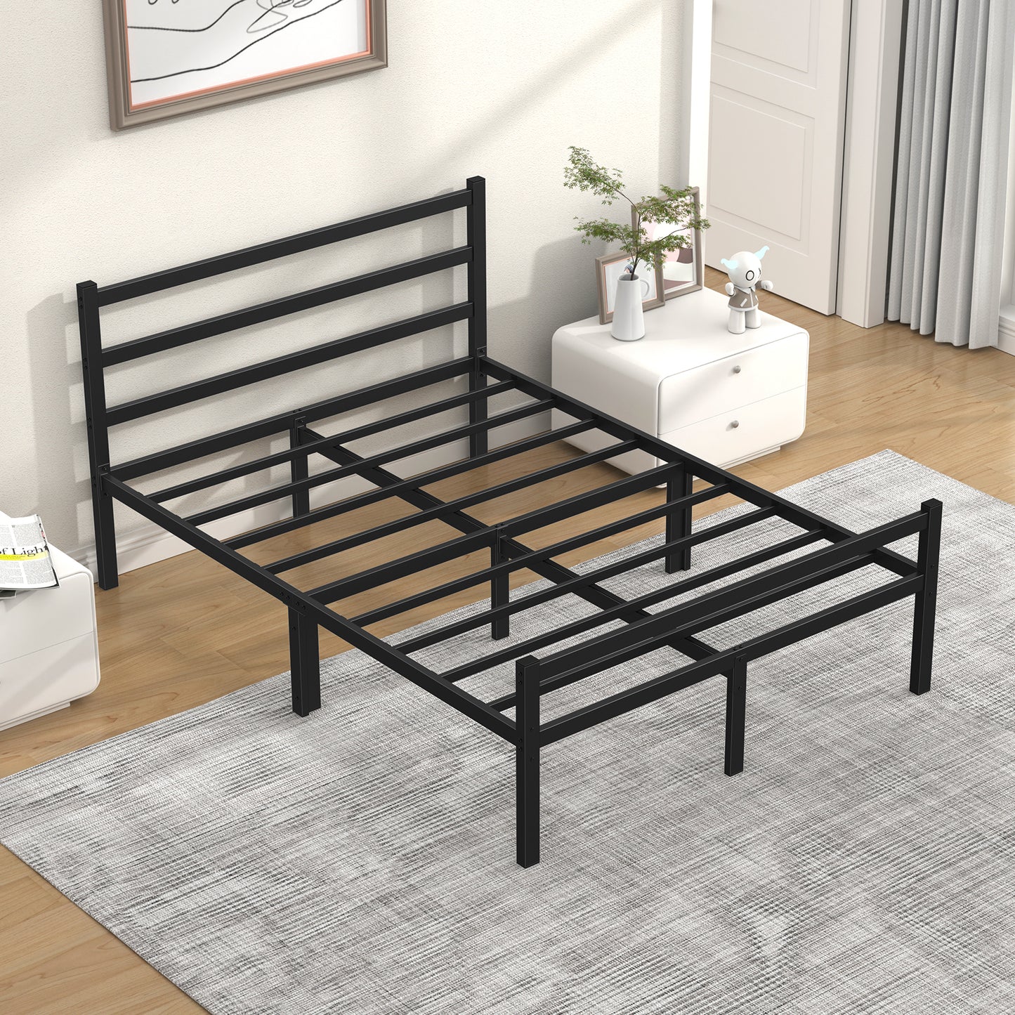 3 inch laag full size bedframe zwaar uitgevoerd metalen platform, geen 3 inch laag full size bedframe zwaar uitgevoerd metalen platform, geen