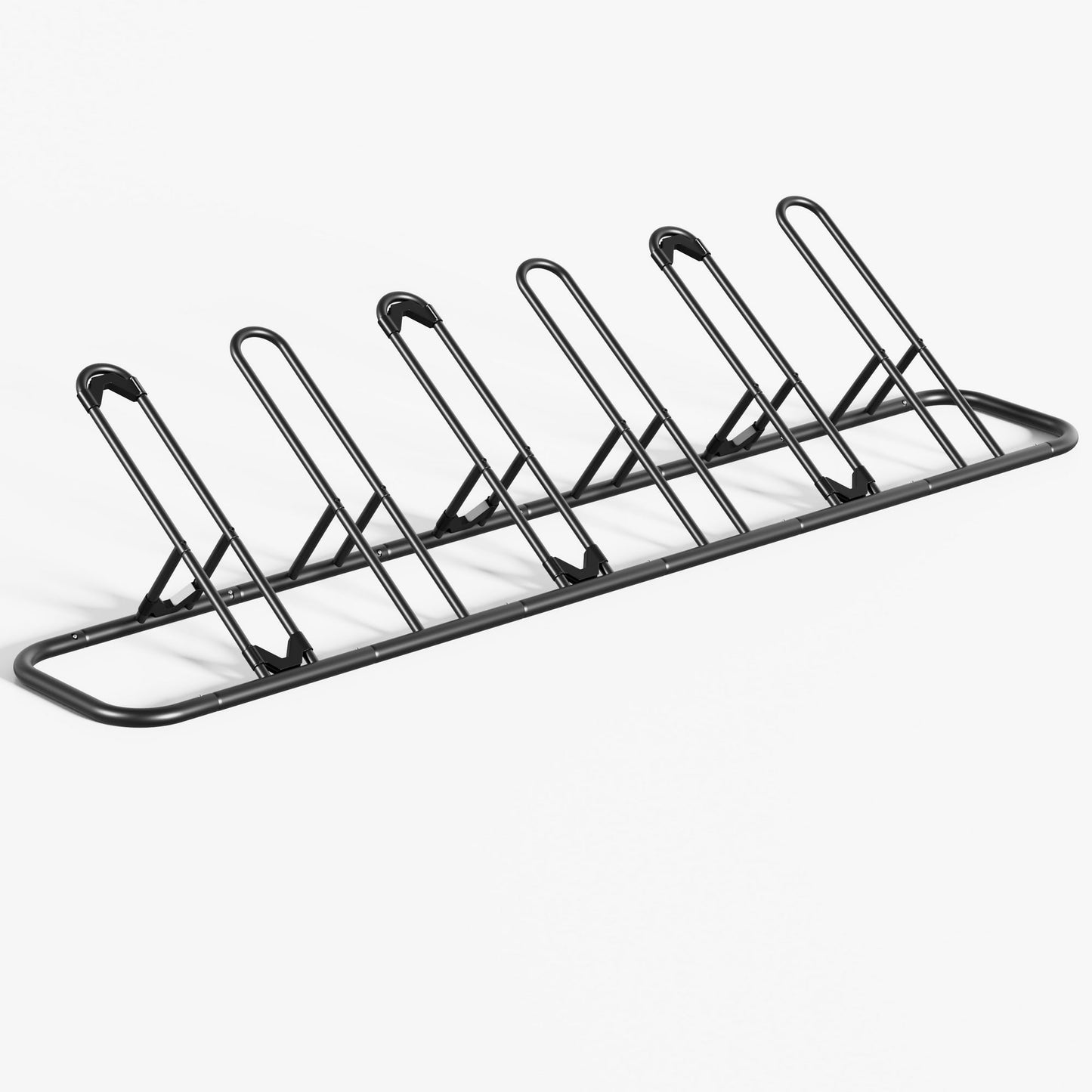 JOZ 6 Bike Floor Parking Racks, Bicycle Outdoor and Indoor Storage Racks, Black