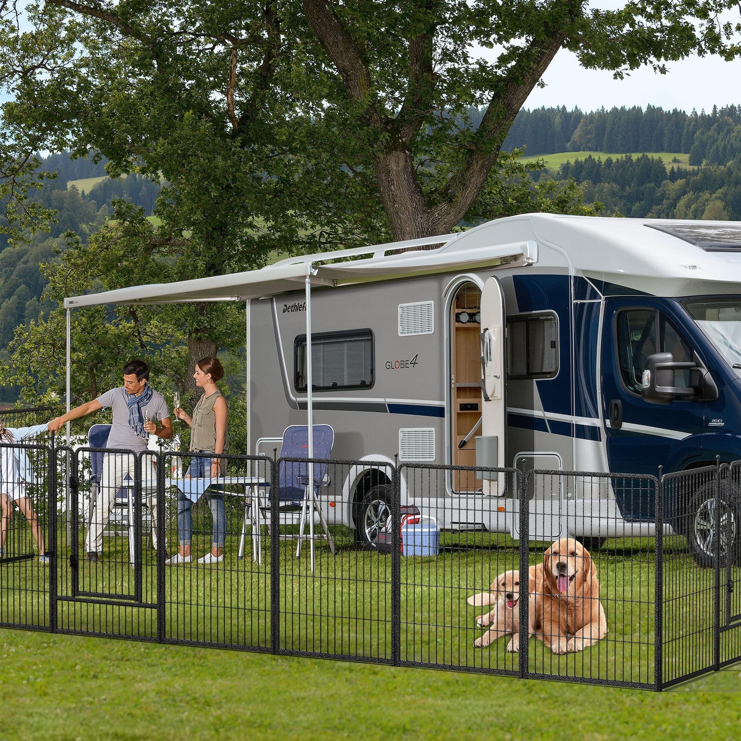 Mr Ironstone 40" Height Dog Playpen with Anti-Rust Coating – 16 Panels Portable & Foldable Indoor/Outdoor Pet Fence for Large, Medium, or Small Dogs – Durable Exercise Pen