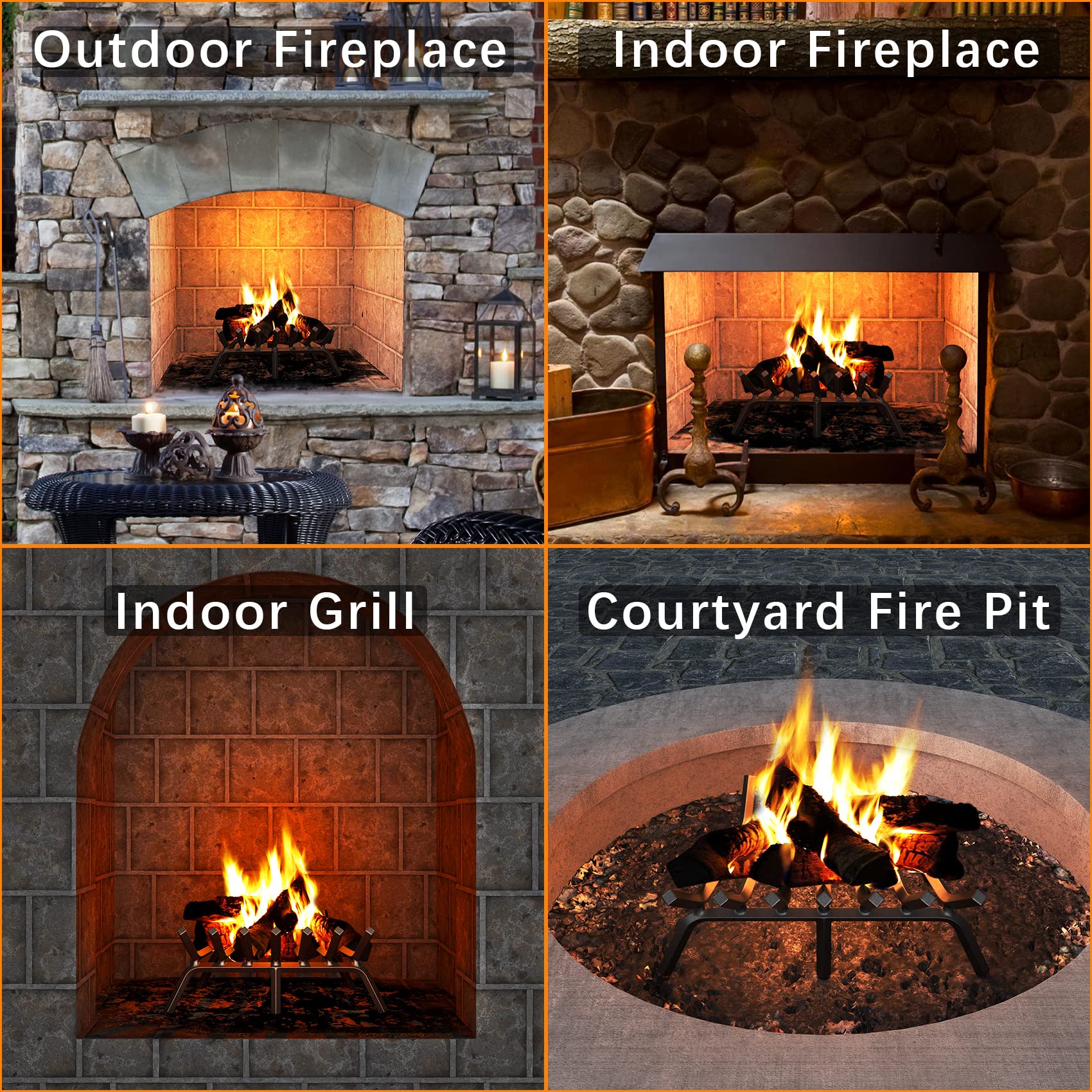 Indoor fireplace grate hot sale